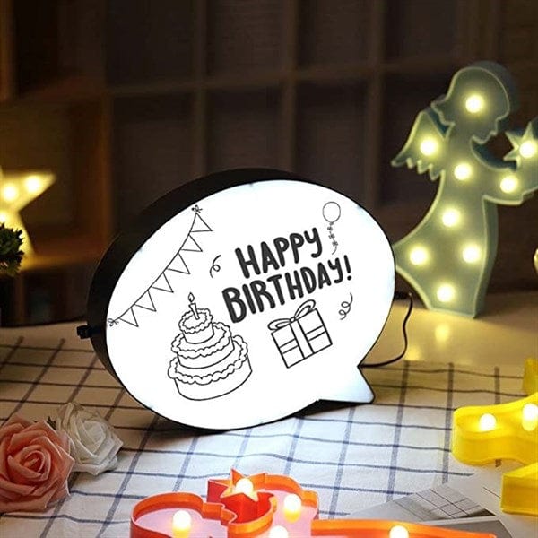 Kalemle Yazılabilen Konuşma Balonu Görünümlü Işıklı Mesaj Panosu Bonvagon