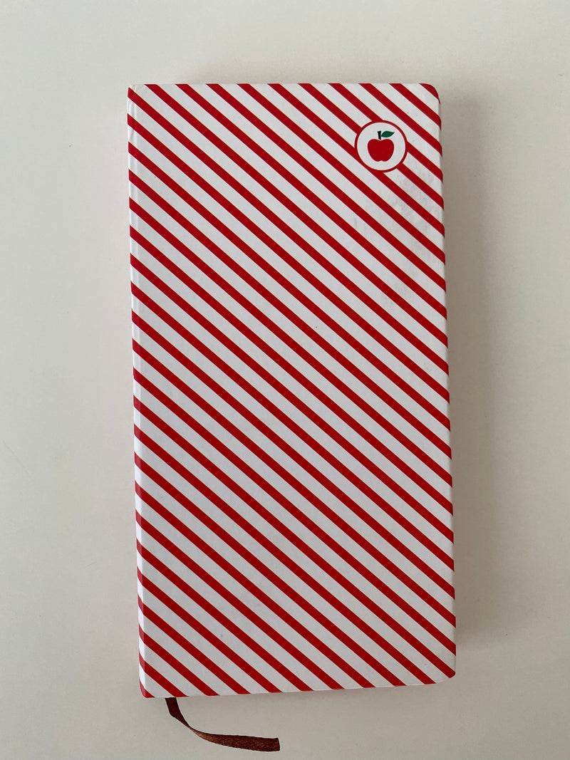 Kalın Kapaklı Kırmızı Çizgili Defter 178x96mm Bonvagon