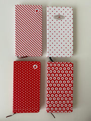 Kalın Kapaklı Kırmızı Çizgili Defter 178x96mm Bonvagon