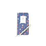 Kalın Kapaklı Mavi Çiçekli Defter 178x96mm Bonvagon