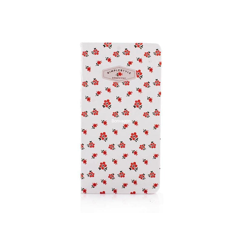 Kalın Kapaklı Pembe Çiçekli Defter 178x96mm Bonvagon