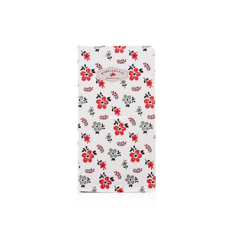 Kalın Kapaklı Renkli Çiçekli Defter 178x96mm Bonvagon