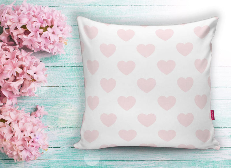 Kalp Desen Dijital Baskılı Yastık Kırlent Kılıfı 43x43cm Bonvagon