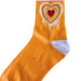Kalp Desenli Sarı Beyaz Renkli Çorap 36-41 Bonvagon
