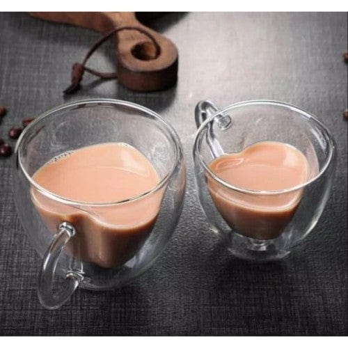 Kalp Şeklinde Cam Bardak Bonvagon