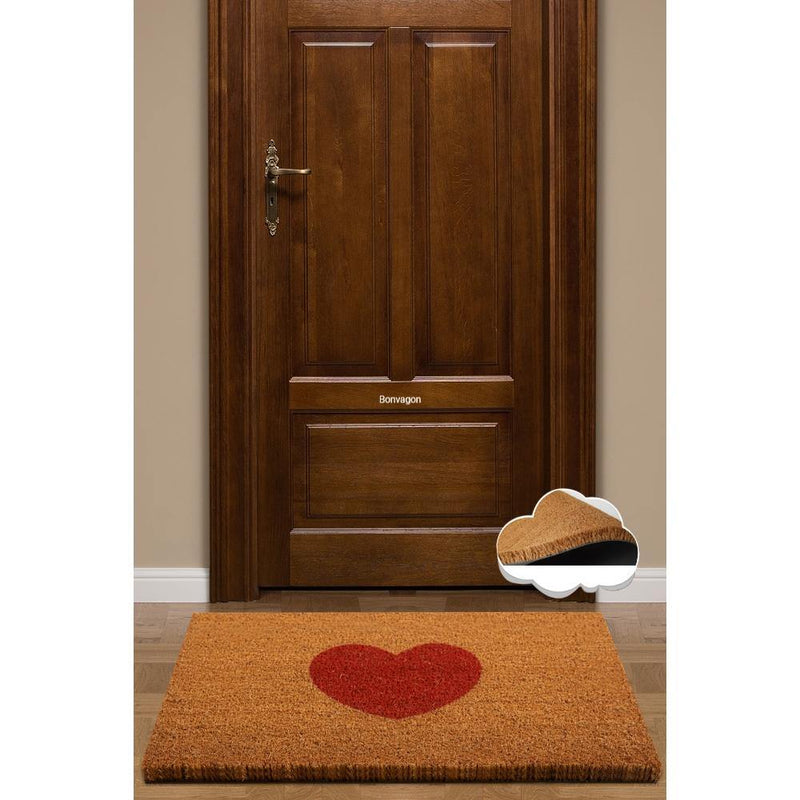 Kalp Vita Doğal Koko Hindistan Cevizi Kapı Önü Paspas 60x40cm