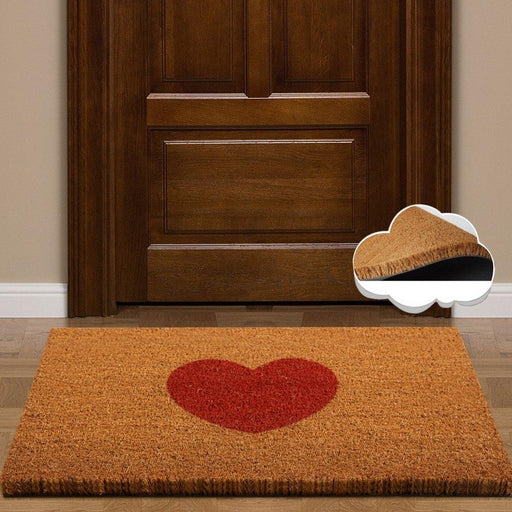 Kalp Vita Doğal Koko Hindistan Cevizi Kapı Önü Paspas 60x40cm Bonvagon