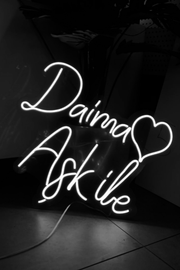 Kalpli Daima Aşk İle Yazılı Neon LED Işıklı Tablo Düğün ve Kutlama Duvar Dekorasyon
