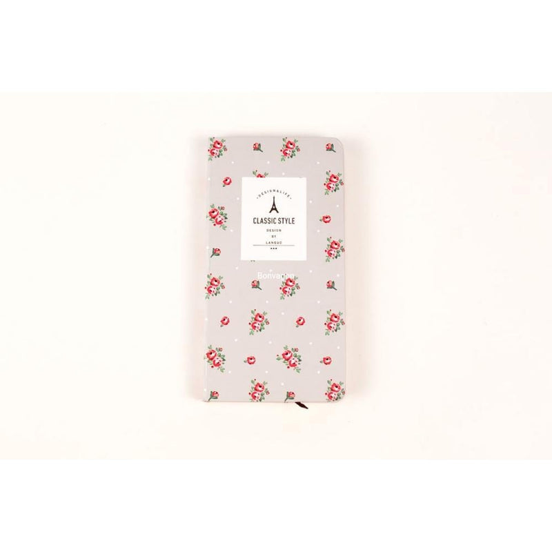 Kapaklı Beyaz Çiçekli Defter 178x96mm Bonvagon