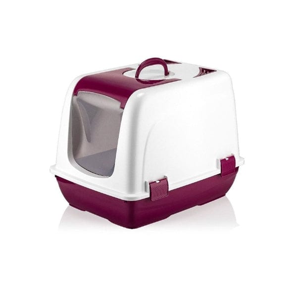 Kapalı Küçük Kedi Tuvaleti Bordo Bonvagon