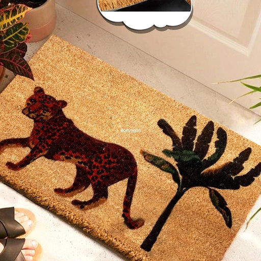 Kaplan Pardus Doğal Koko Hindistan Cevizi Kapı Önü Paspas 60x40cm Bonvagon