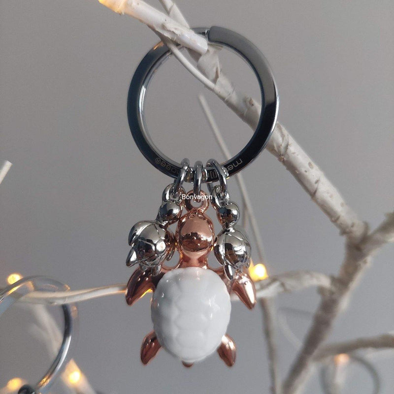 Kaplumbağa Ailesi Anahtarlık Çelik Halkalı  Bonvagon Metalmorphose