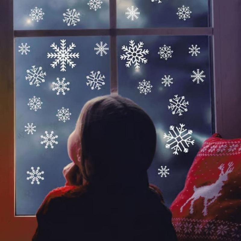 Kar Taneleri Sticker Seti 42 Adet Yılbaşı Temalı Tüm Yüzeylere Uygun Bonvagon