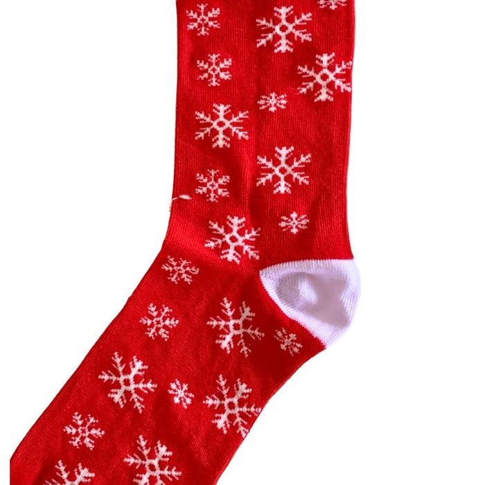 Kar Tanesi Desenli Kırmızı Beyaz Renkli Çorap  36-41 Bonvagon