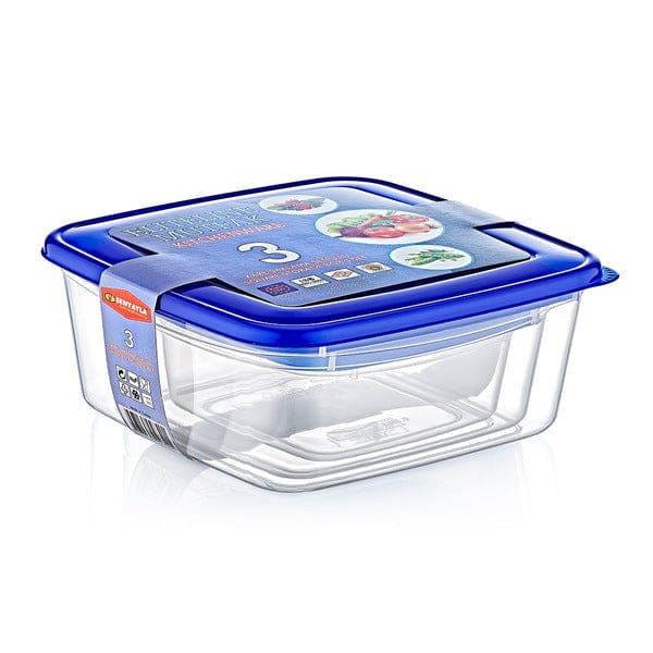 Kare 3'lü Saklama Kabı Seti - Mutfak İçin Bonvagon