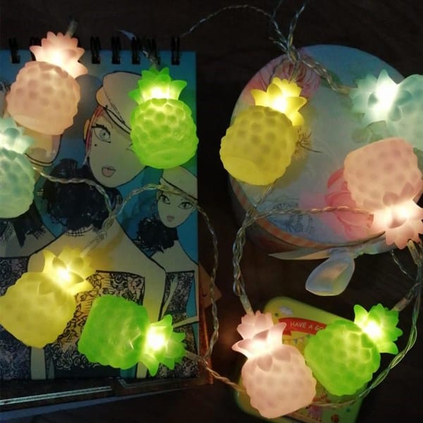 Karışık Renk Dekoratif Ananas Dolama 10’lu Şerit Led Işık Zinciri Bonvagon