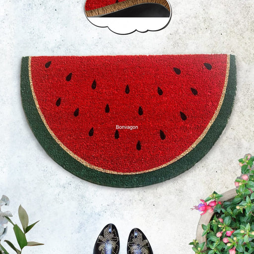 Karpuz 45x75cm Doğal Koko Hindistan Cevizi Kapı Önü Paspas Sandia