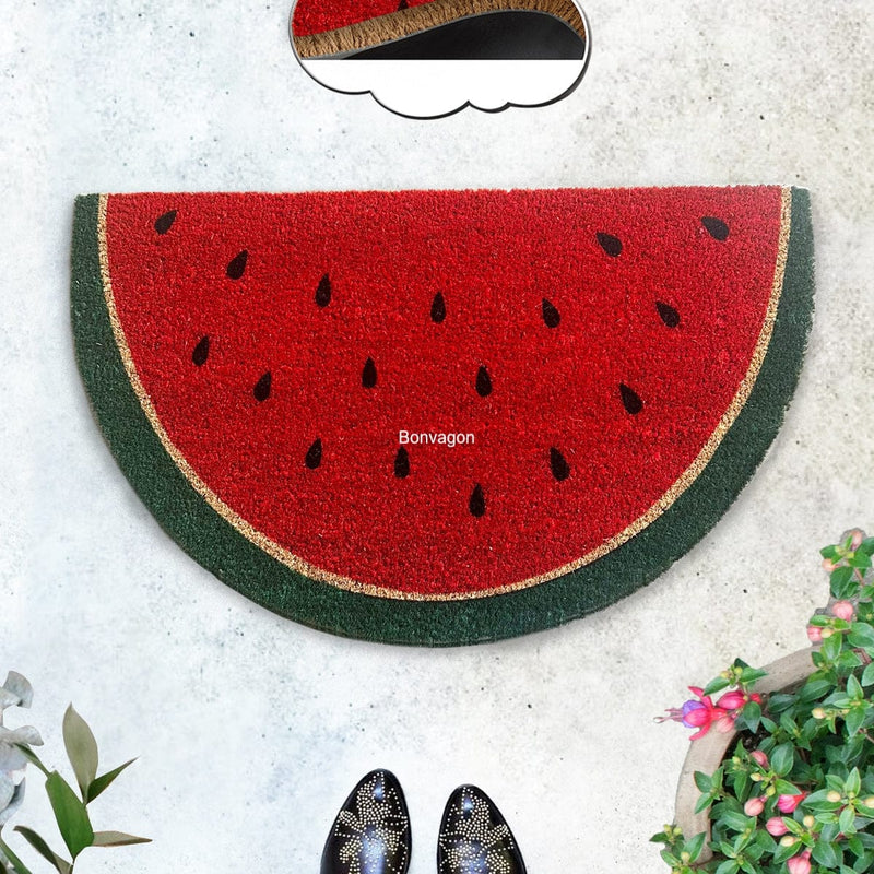 Karpuz 45x75cm Doğal Koko Hindistan Cevizi Kapı Önü Paspas Sandia Bonvagon