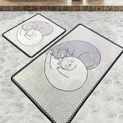 Katt 2li Set Dijital Banyo Halısı, Kaymaz Taban, Yıkanabilir Bonvagon