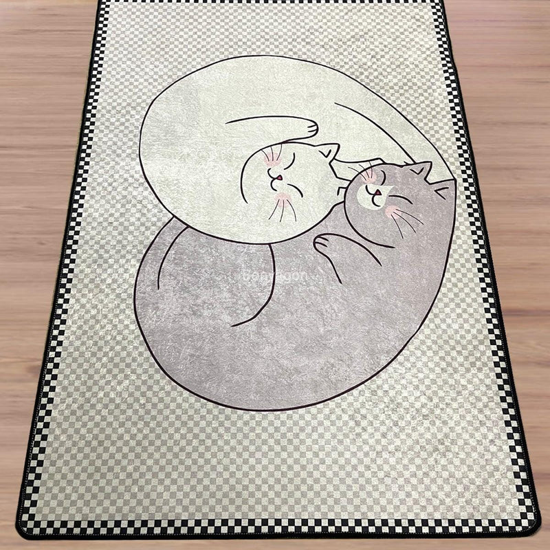 Katt Dijital Baskılı Dekoratif Çocuk Halısı, Kaymaz Taban, Yıkanabilir Bonvagon