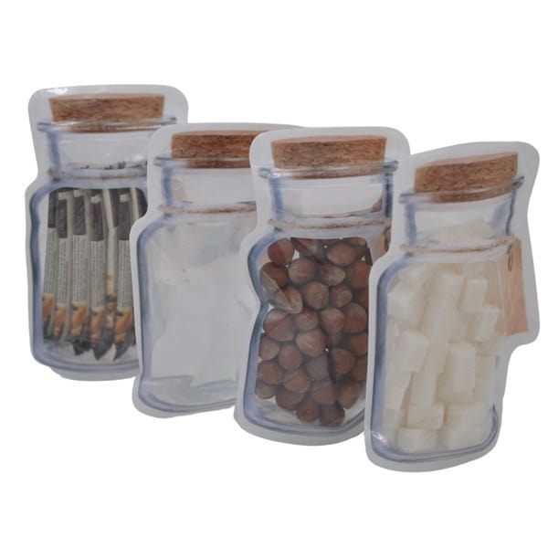 Kavanoz Görünümlü Kilitli Poşet Çıtçıtlı ve Pratik Torba 4 Adet Bonvagon