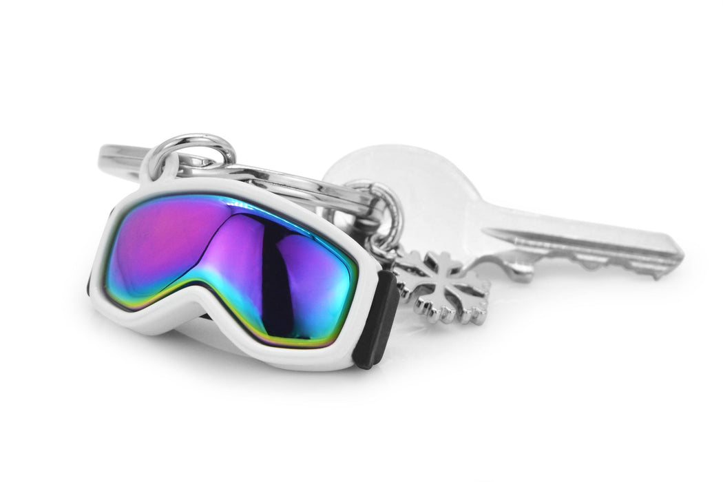 Kayak Gözlüğü ve Kar Tanesi Çelik Halkalı Anahtarlık Metalmorphose Bonvagon