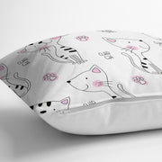 Kedi Desenli Dijital Baskılı Yastık Kırlent Kılıfı 43x43cm Bonvagon