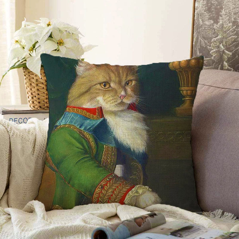 Kedi Tasarımlı Dijital Baskılı Dekoratif Modern Raşel Kadife Yastık Kırlent Kılıfı Bonvagon