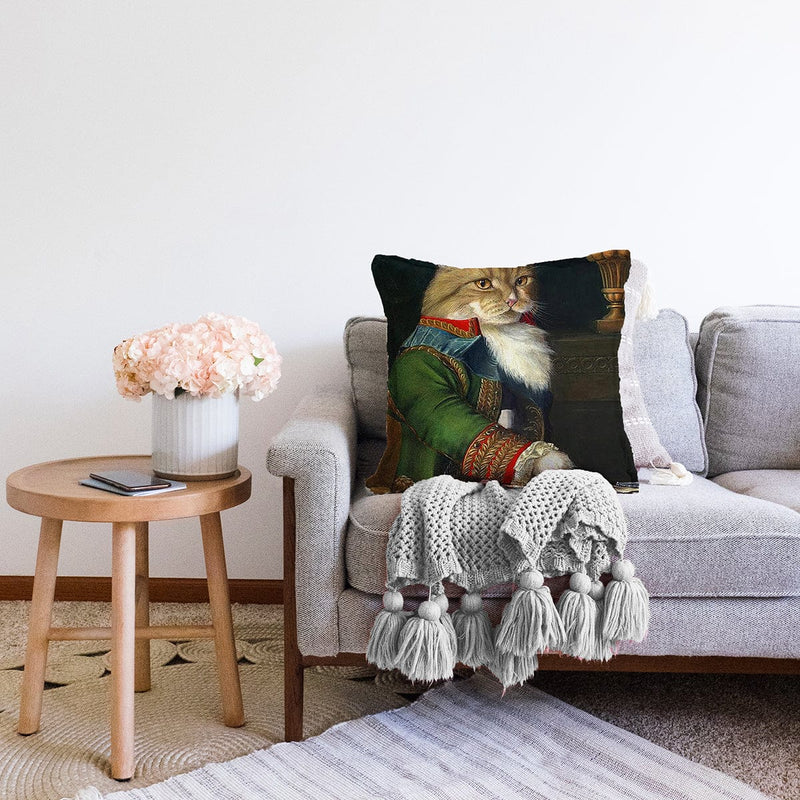 Kedi Tasarımlı Dijital Baskılı Dekoratif Modern Raşel Kadife Yastık Kırlent Kılıfı Bonvagon