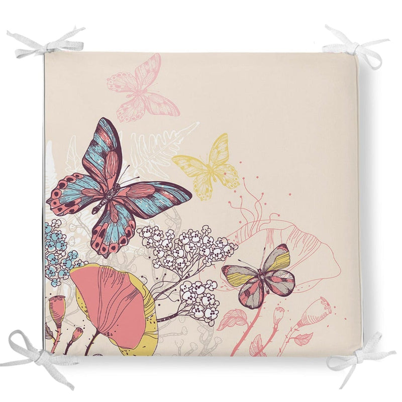 Kelebek Dekoratif Kare Sandalye Minderi Bonvagon