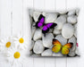 Kelebek Desenli Dijital Baskılı Dekoratif Yastık Kırlent Kılıfı 43x43cm Bonvagon