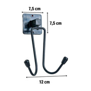 Kendiliğinden Yapışkanlı Siyah Paslanmaz Metal Bornoz ve Havlu Askılığı Bonvagon