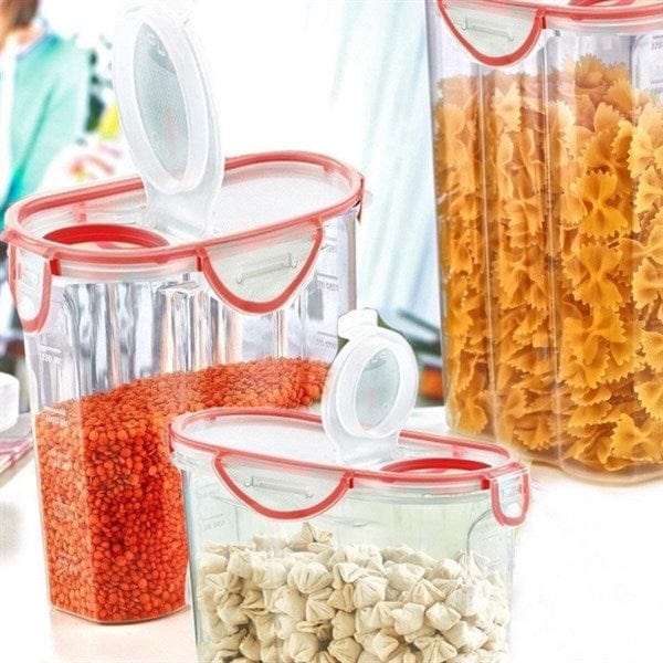 Kilitli Kapaklı Contalı Hava,Su Sıvı Geçirmez 2,4 Litre Erzak Saklama Kabı Bonvagon