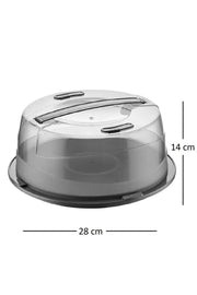 Kilitli Yuvarlak Pasta Ve Kek Fanusu Saklama Kabı - Taşıma Aparatlı Bonvagon