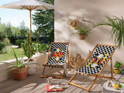 King Katlanabilir Şezlong Katlanır Ahşap Lounge Chair