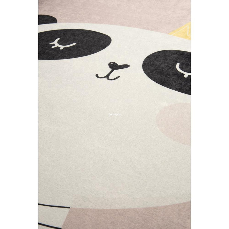 King Panda Yıkanabilir Antibakteriyel Çocuk Halısı, Kaymaz Taban, Yıkanabilir Bonvagon