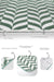 Kırlangıç Motifli Yeşil Ebru Sanatı Özel Tasarım 2li Halı Takımı Kaymaz Taban Yıkanabilir Bonvagon
