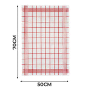 Kırmızı 3lü Kareli Set Kurulama Bezi Pamuklu Mutfak Havlusu Çok Amaçlı Örtü 50x70cm Bonvagon