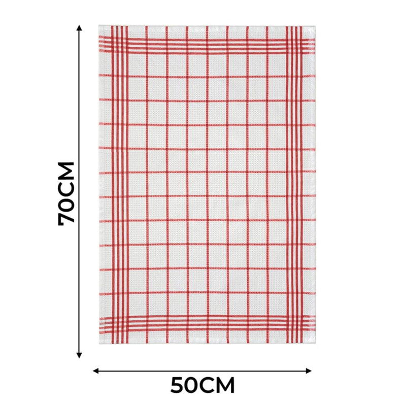 Kırmızı 3lü Kareli Set Kurulama Bezi Pamuklu Mutfak Havlusu Çok Amaçlı Örtü 50x70cm Bonvagon