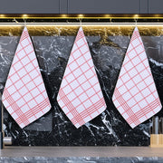 Kırmızı 3lü Kareli Set Kurulama Bezi Pamuklu Mutfak Havlusu Çok Amaçlı Örtü 50x70cm Bonvagon