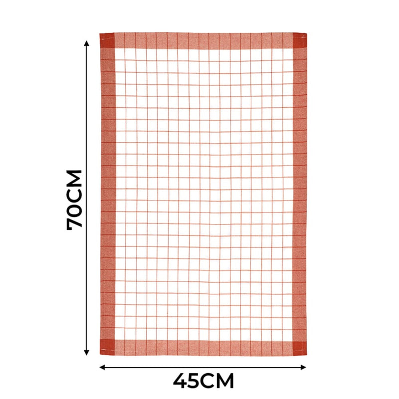 Kırmızı 4lü Kareli Set Kurulama Bezi Pamuklu Mutfak Havlusu Çok Amaçlı Örtü 45x70cm Bonvagon