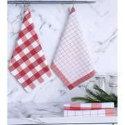 Kırmızı 4lü Kareli Set Kurulama Bezi Pamuklu Mutfak Havlusu Çok Amaçlı Örtü 45x70cm Bonvagon