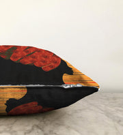 Kırmızı Başlıklı Etnik Kadın Motifli Dekoratif Raşel Kadife Kırlent Kılıfı Bonvagon