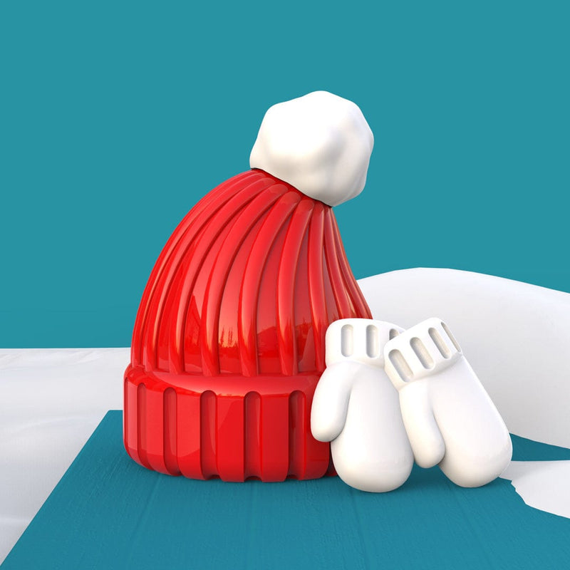 Kırmızı Bere ve Eldivenler Çelik Halkalı Anahtarlık  Bonvagon Metalmorphose