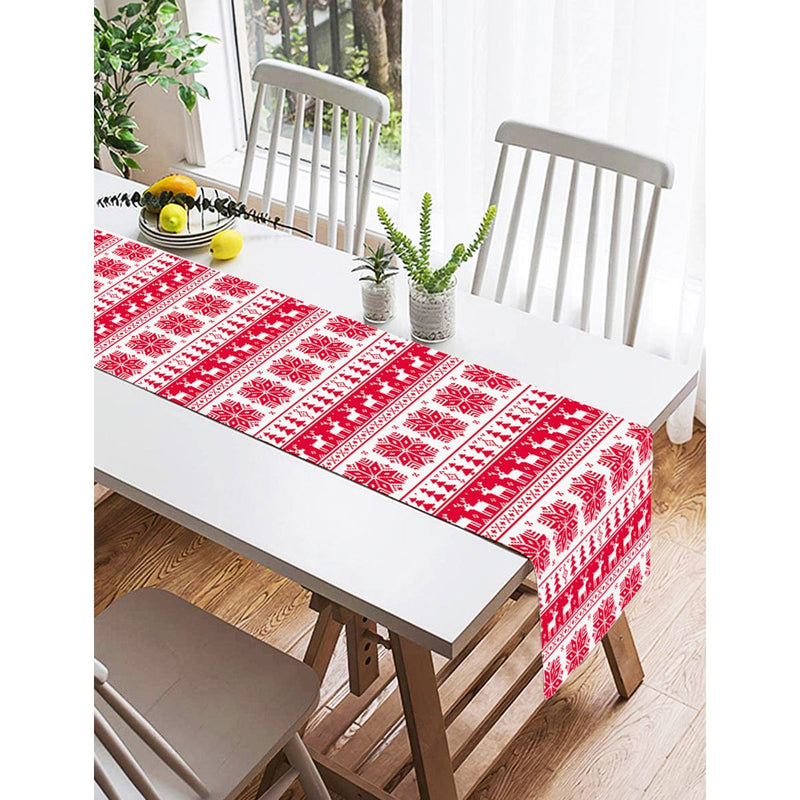 Kırmızı Beyaz Christmas Temalı Dijital Baskılı Modern Süet Runner