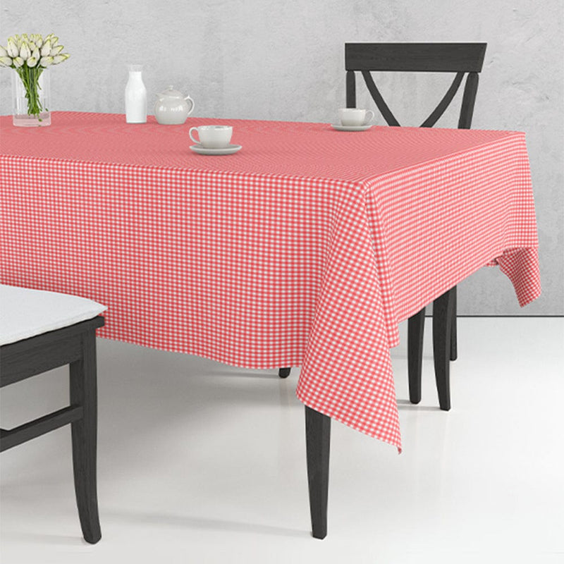 Kırmızı Beyaz Pöti Kareli Masa Örtüsü %100 Pamuk 170x170cm Bonvagon
