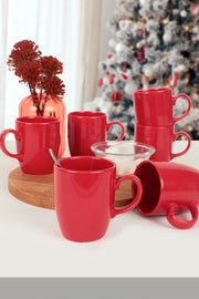 Kırmızı Bulut Kupa Seti - 6 Adet Bonvagon