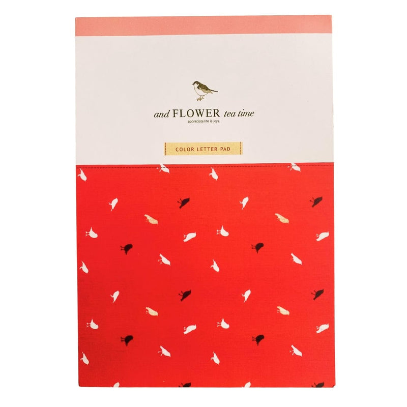 Kırmızı Çiçekli Bloknot 18x26cm 56 Renkli Sayfalı Bonvagon