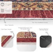 Kırmızı Etnik Motifli Uşak Desenli Avangarde Etnik Motifler Salon Oturma Yatak Odası Dijital Baskılı Makinede Yıkanabilir Saçaklı Halı Bonvagon