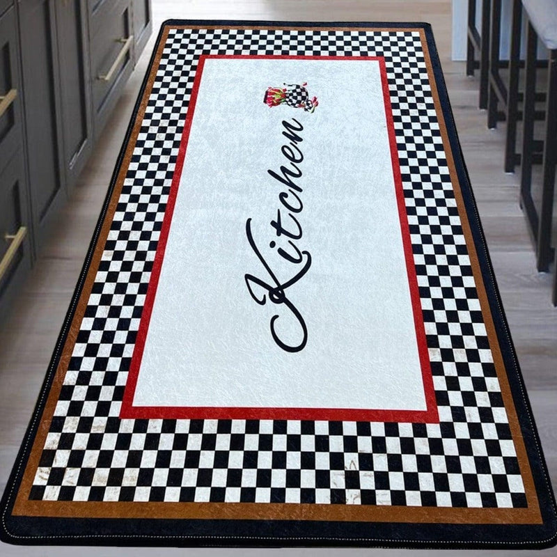 Kitchen Zion Dijital Baskılı Dekoratif Halı, Kaymaz Taban, Yıkanabilir Bonvagon